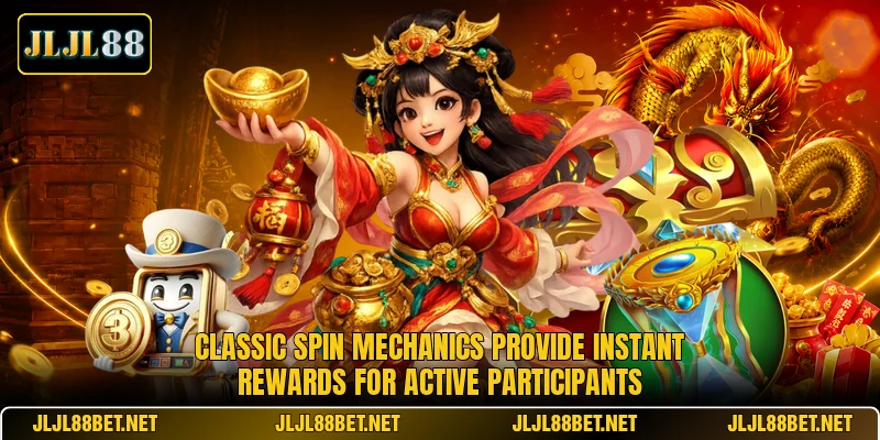Classic spin mechanics provide instant rewards for active participants Classic spin mechanics provide instant rewards for active participants