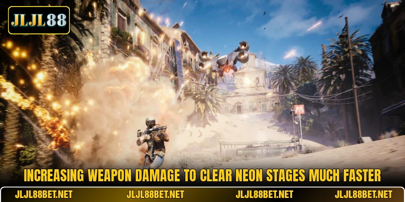 Increasing weapon damage to clear neon stages much faster Increasing weapon damage to clear neon stages much faster