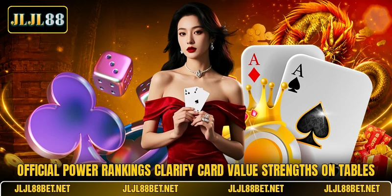 Official power rankings clarify card value strengths on tables Official power rankings clarify card value strengths on tables
