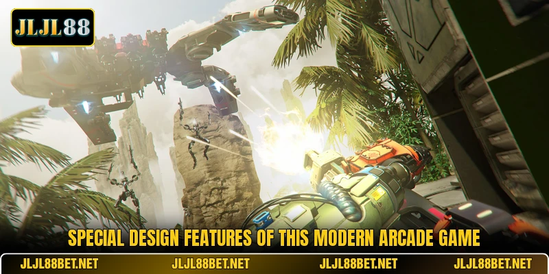 Special design features of this modern arcade game Special design features of this modern arcade game